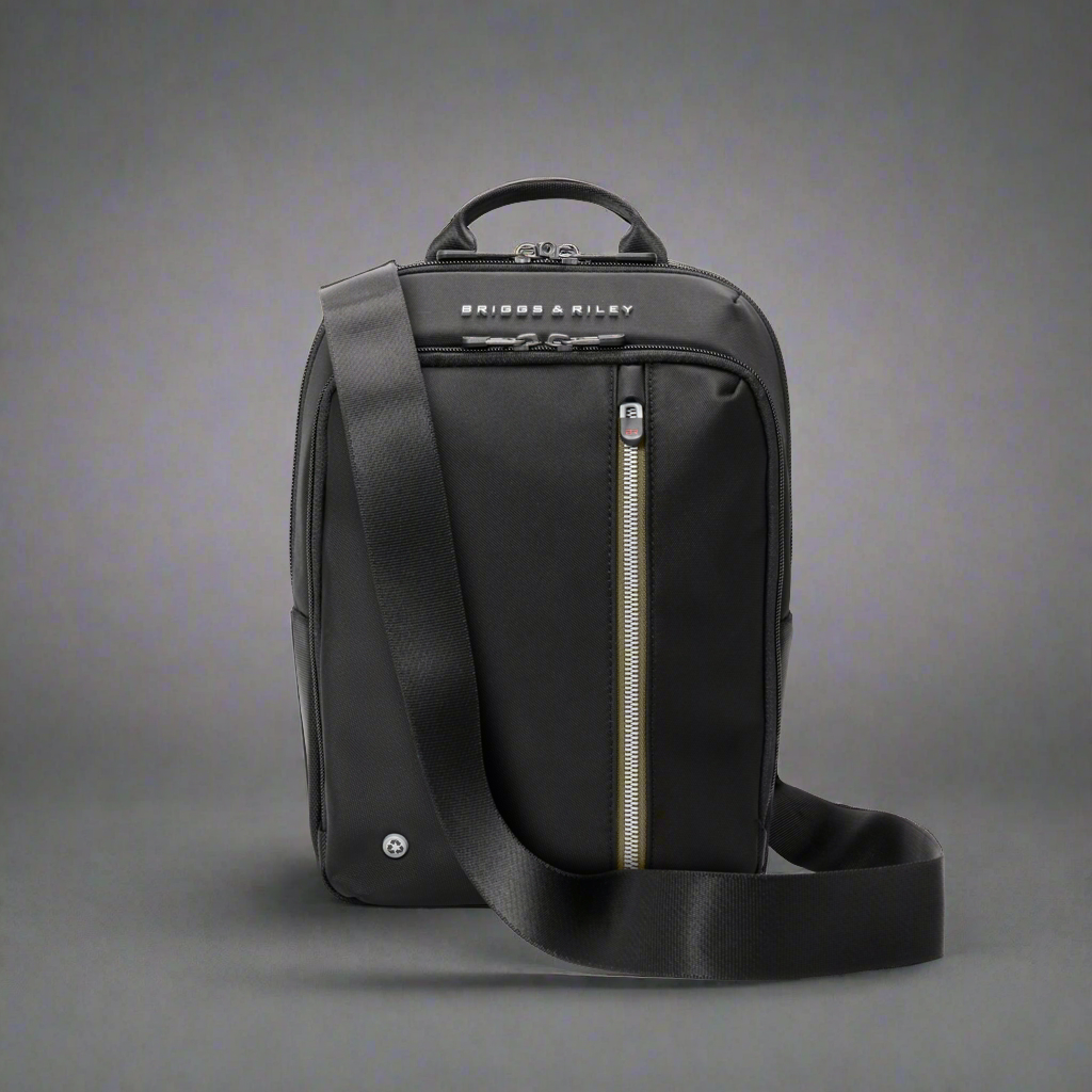 Briggs and Riley HTA RFID Cross Body (Free Monogram)- A115 Black