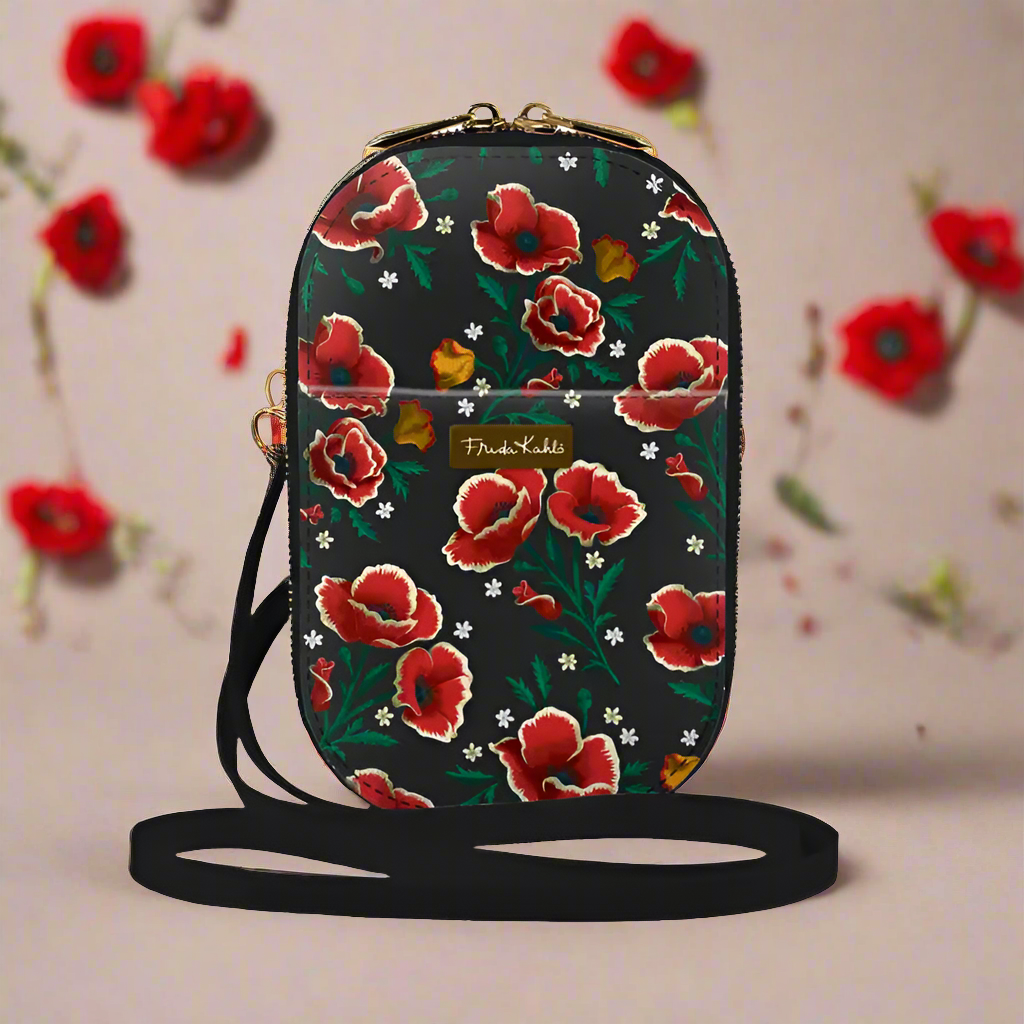 Monarque Crossbody Frida Kahlo Poppies