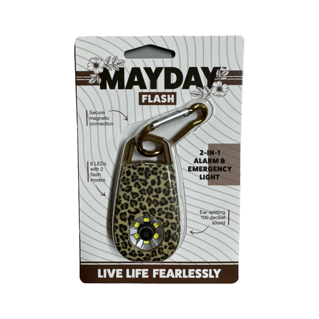 Mayday Ultra Flash 2-in-1 Alarm & Emergency Light With Carabiner Clip Leopard