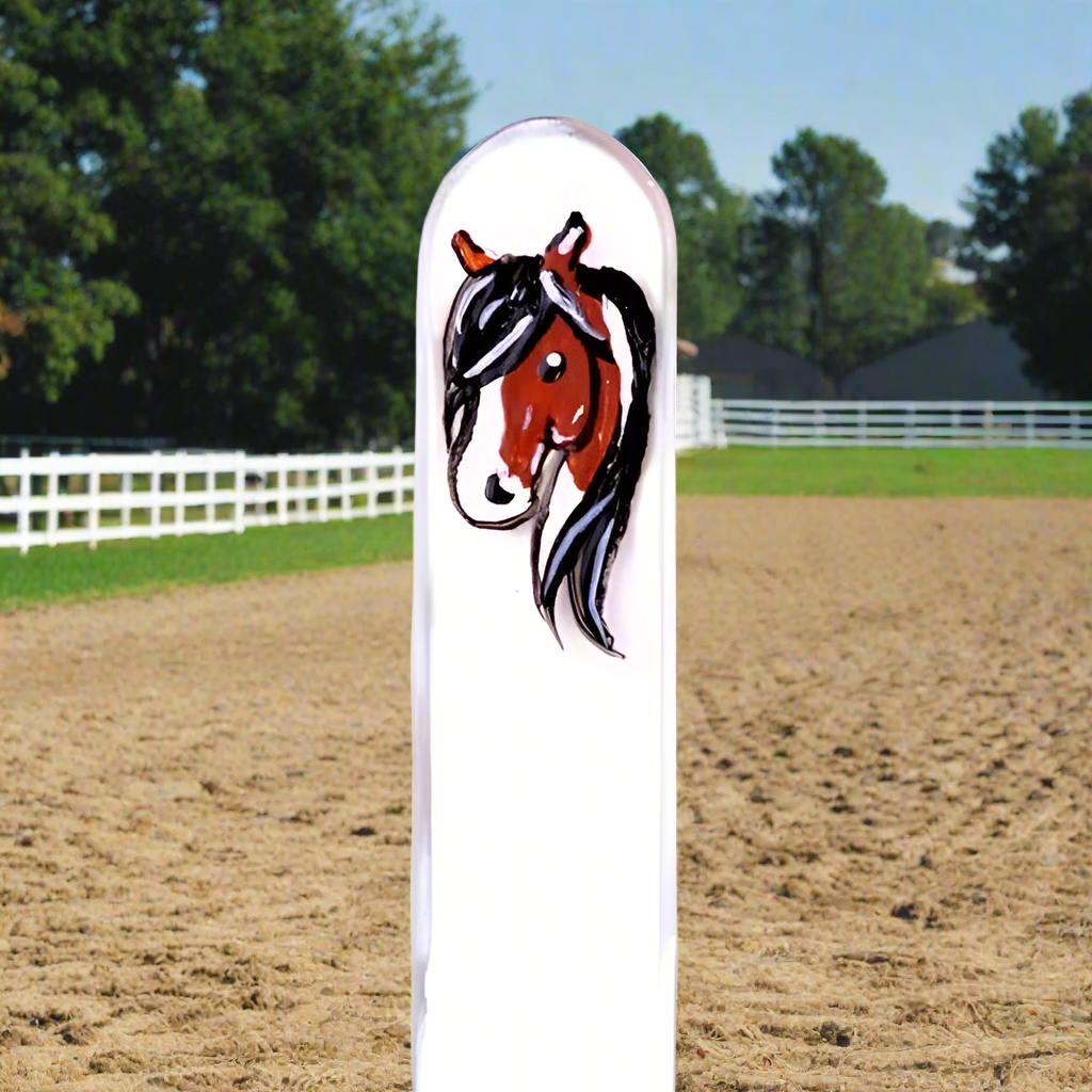 Czech Crystal Nail File - Size Large- Hand Painted Collection Horse