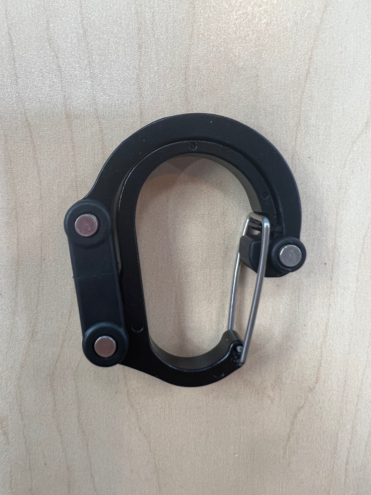 Aluminum Carabiner Clip with Rotating Hook Black