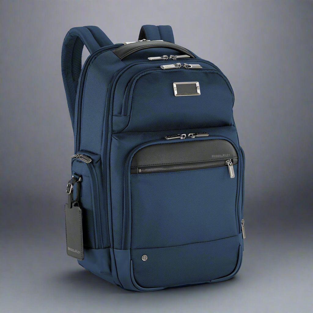 DISCONTINUED- Briggs & Riley @WORK Medium Cargo Backpack With Laptop Compartment KP426 Navy Black