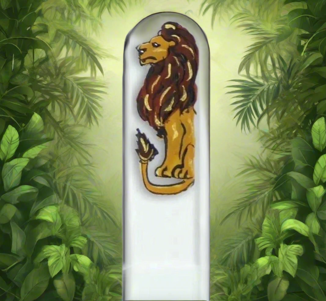 Czech Crystal Nail File - Size Small- Hand Painted Collection Lion