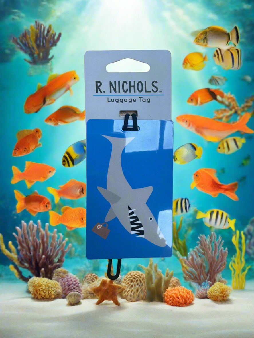 R. NICHOLS Placard Luggage Tag Shark