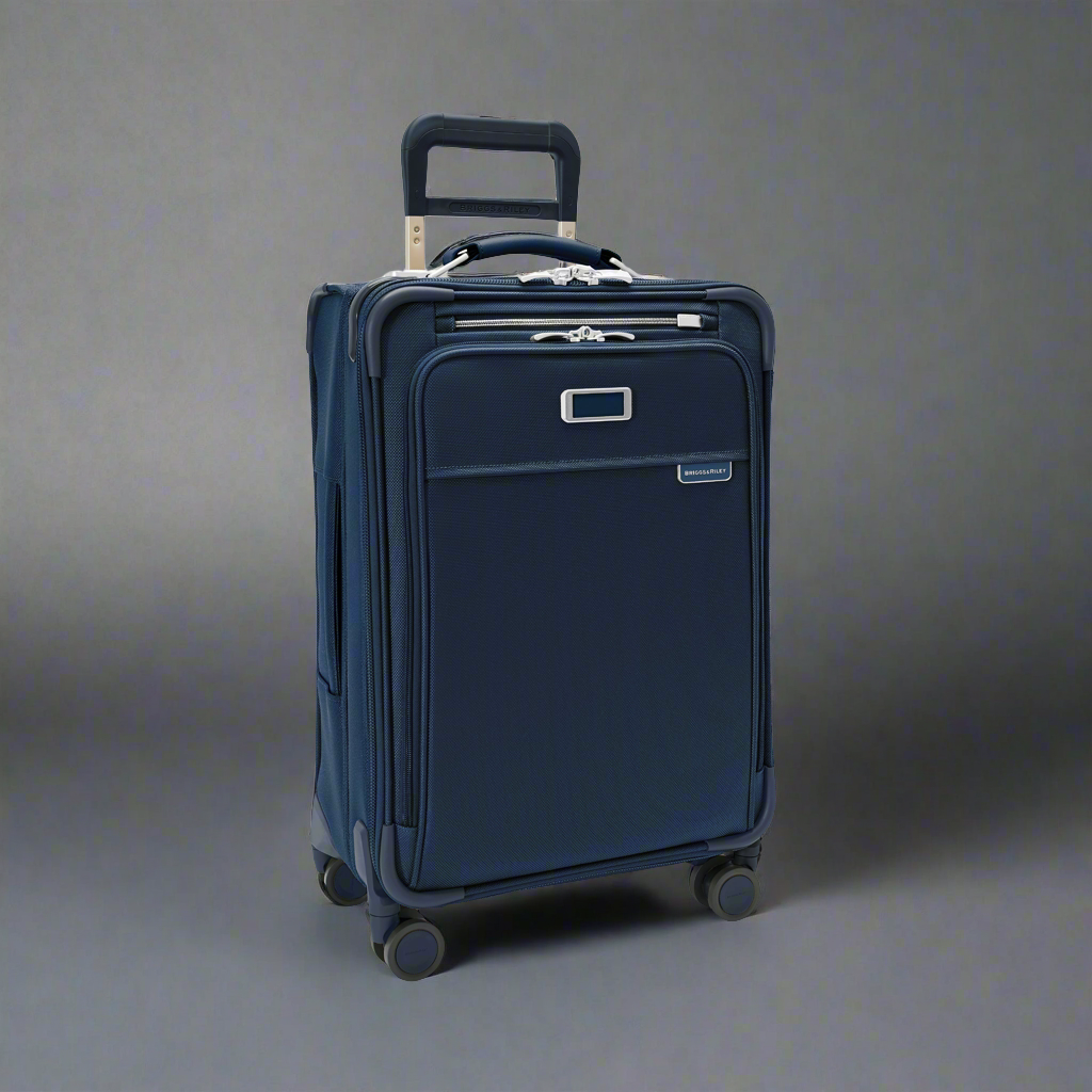 Briggs & Riley Baseline Essential 22" Carry-On Softside Spinner with Suiter (Free Monogram)- BLU122CXSP Navy