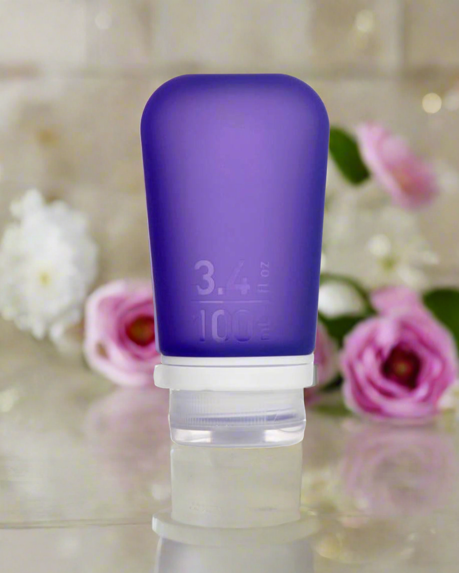 Humangear- 3.4 oz GoToob+ Silicone Toiletry 3-1-1 Bottle (LARGE) Purple