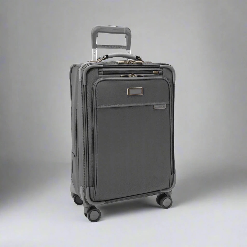 Briggs & Riley Baseline Essential 22" Carry-On Softside Spinner with Suiter (Free Monogram)- BLU122CXSP Steel Gray