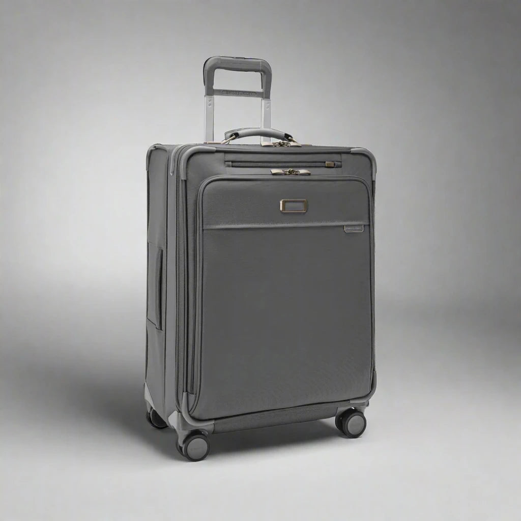 Briggs & Riley Baseline 26” Medium Softside Expandable Spinner with Suiter (Free Monogram)- BLU126CXSP Steel Gray
