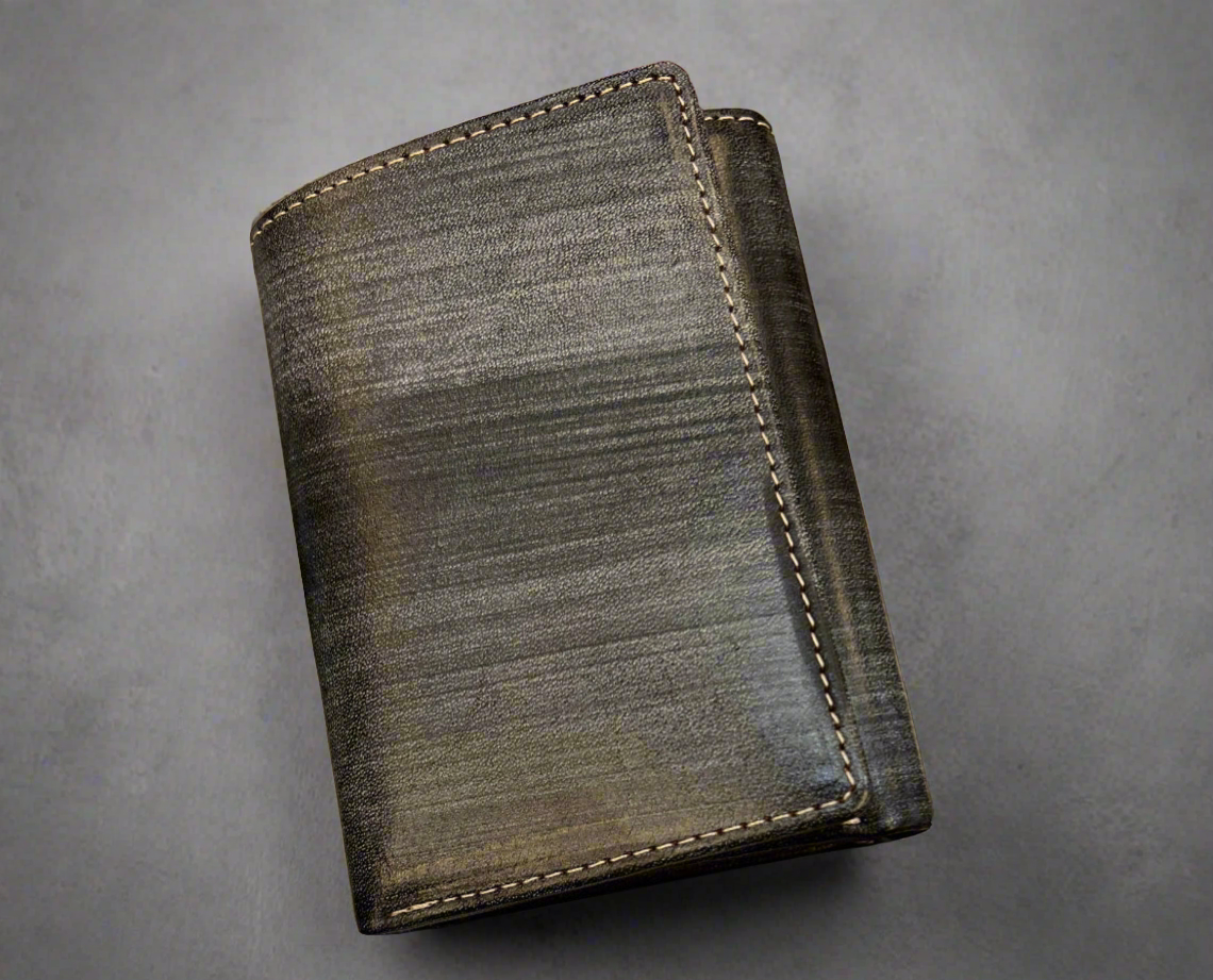 Final Sale- Osgoode Marley RFID Brushed ID Trifold Wallet- 1174 Black Brushed