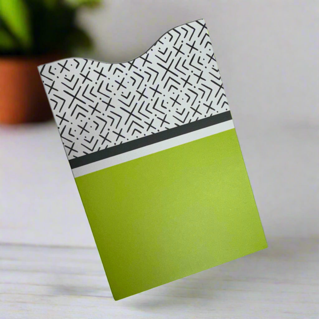 RFID Blocking Passport Sleeve (1 sleeve)- Abstract Collection Lime Black White- Vertical