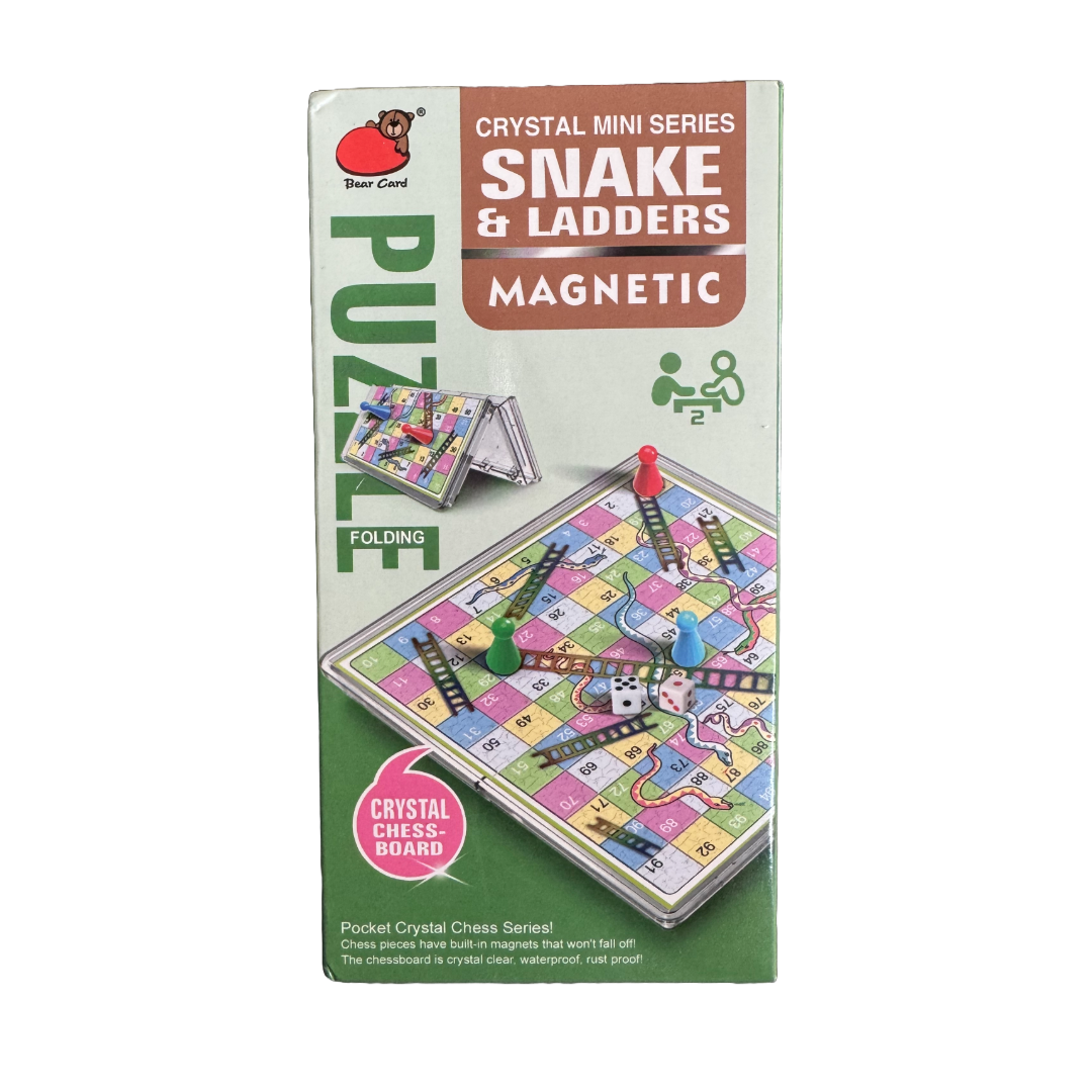 KOKOSUN Mini Snakes & Ladders Magnetic Folding Travel Board Game