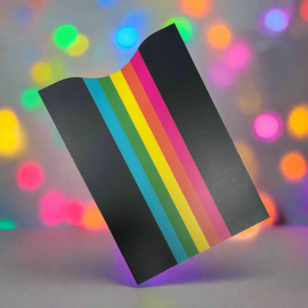 RFID Blocking Passport Sleeve (1 sleeve)- Abstract Collection Rainbow Black- Vertical