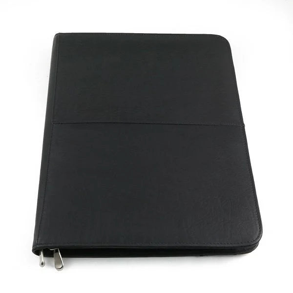 Daytrekr Leather Zipper Padfolio Black