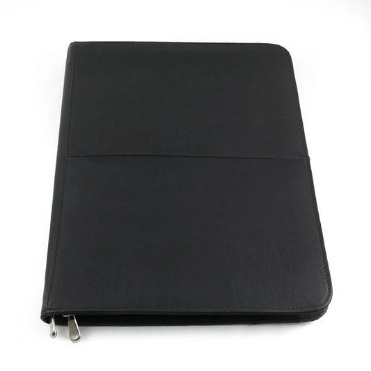 Daytrekr Leather Zipper Padfolio Black