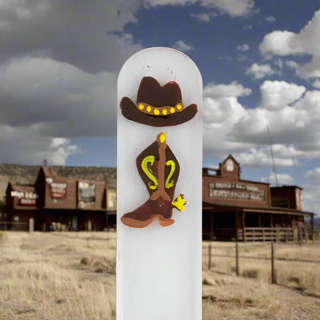 Czech Crystal Nail File - Size Small- Hand Painted Collection Cowboy Boots