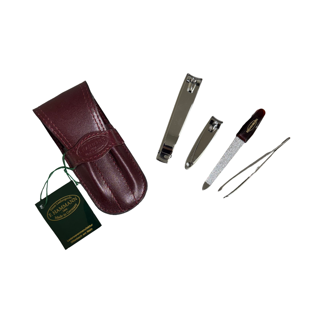 F. Hammann Leather Manicure Set- Solingen implements - Made in Germany