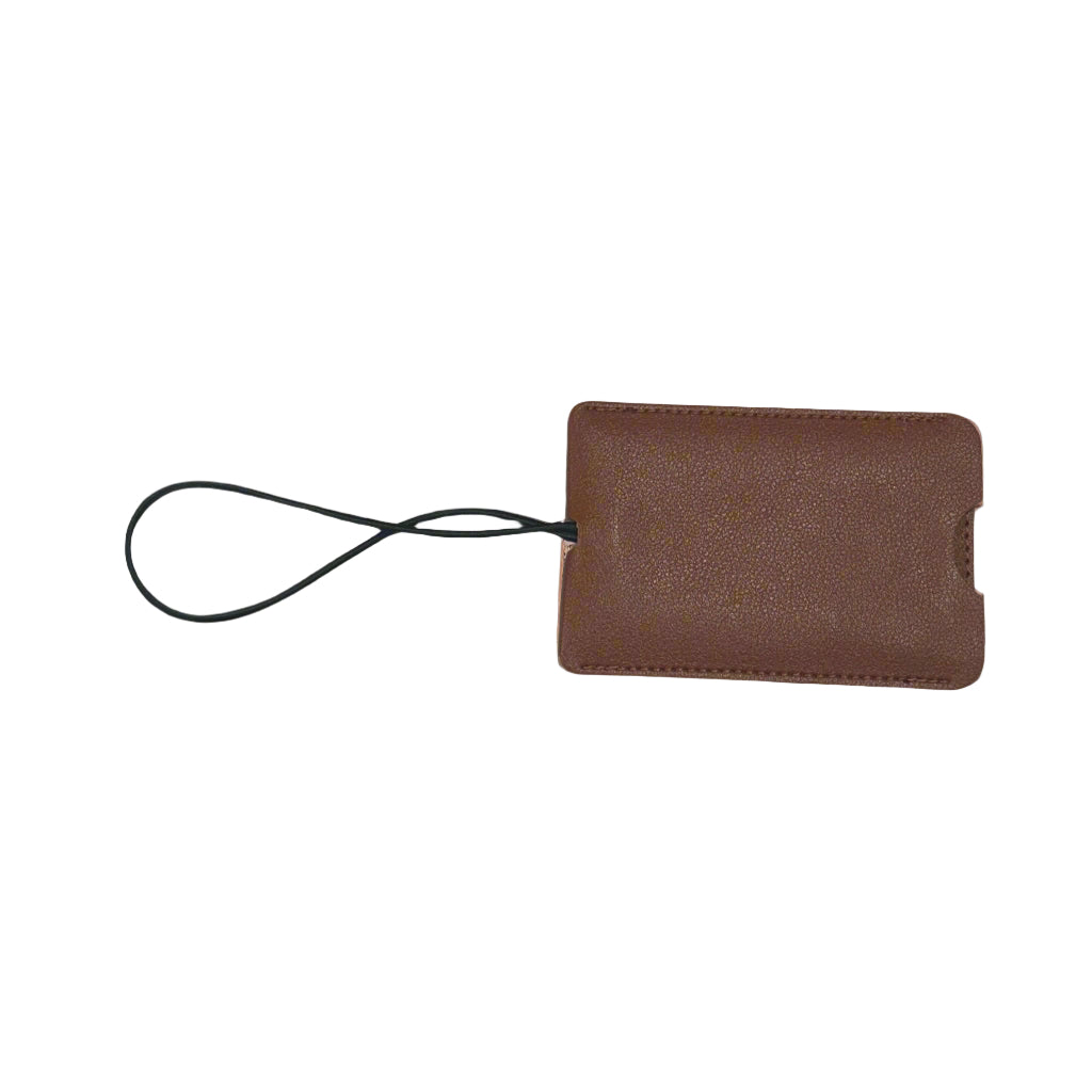 Vegan Pull-Out Luggage Tag Brown