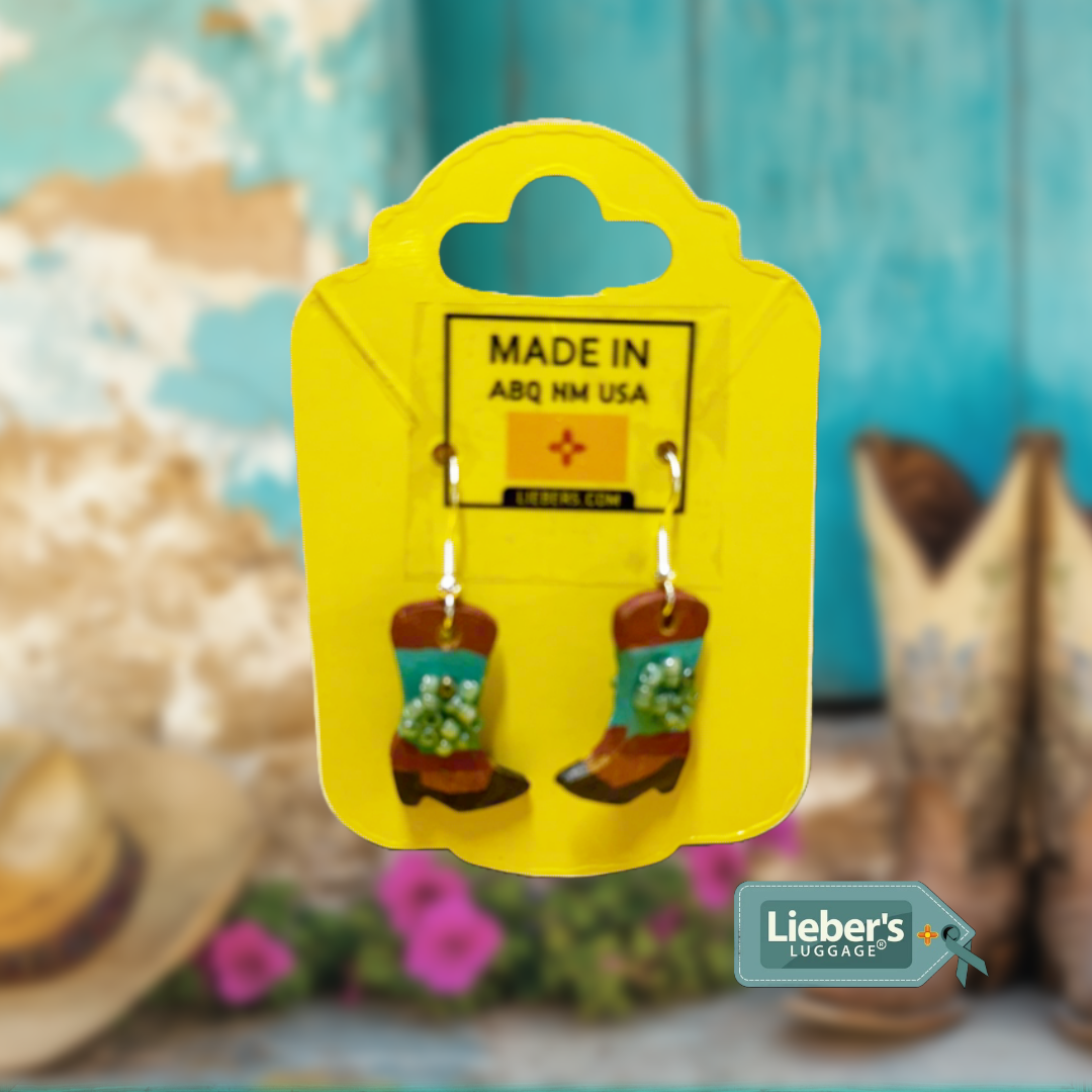 Lieber's Luggage® Lab- Earrings Handcrafted in ABQ NM Boots 9