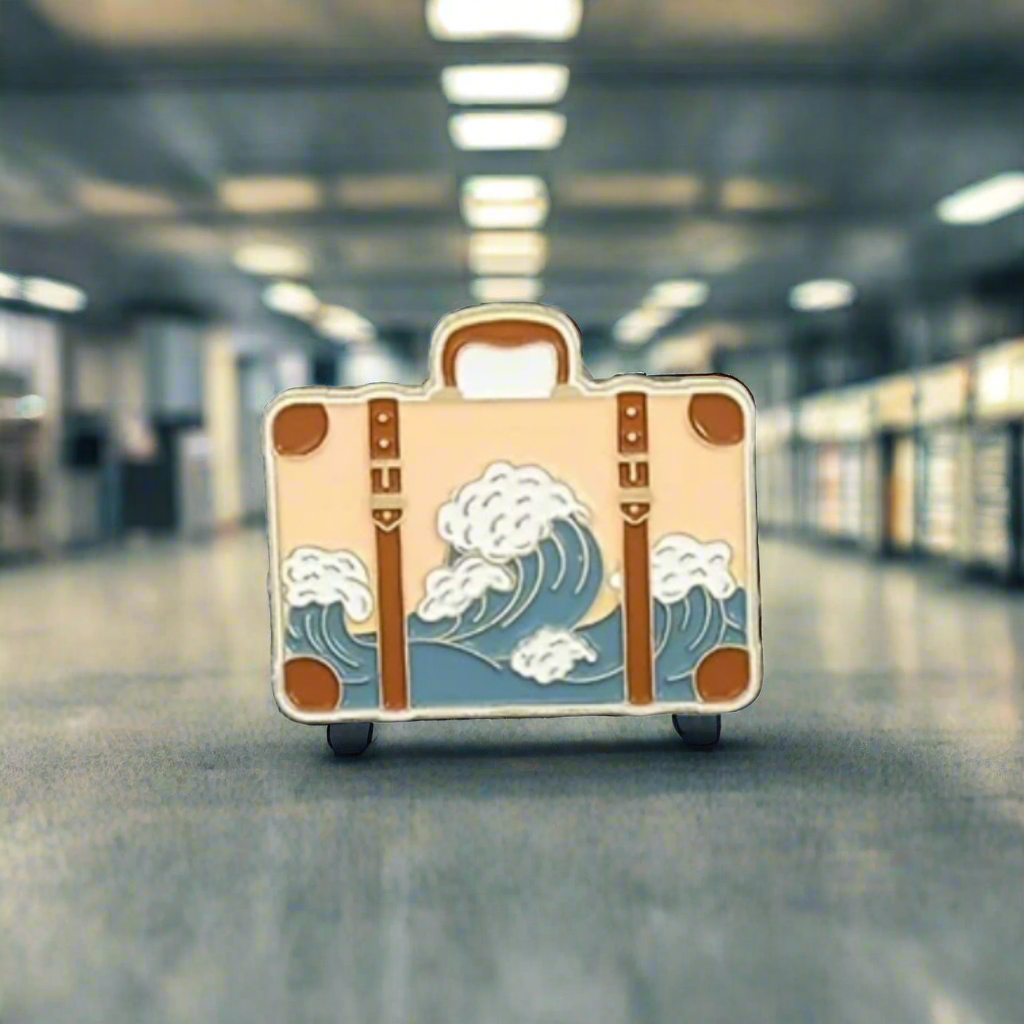 Giftable Brooches- Travel Suitcase Wave