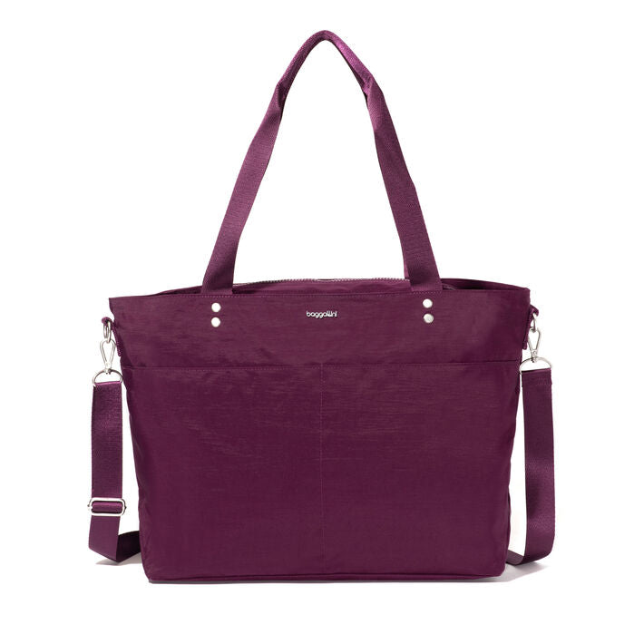 Baggallini RFID Carryall Laptop Tote/Crossbody Mulberry