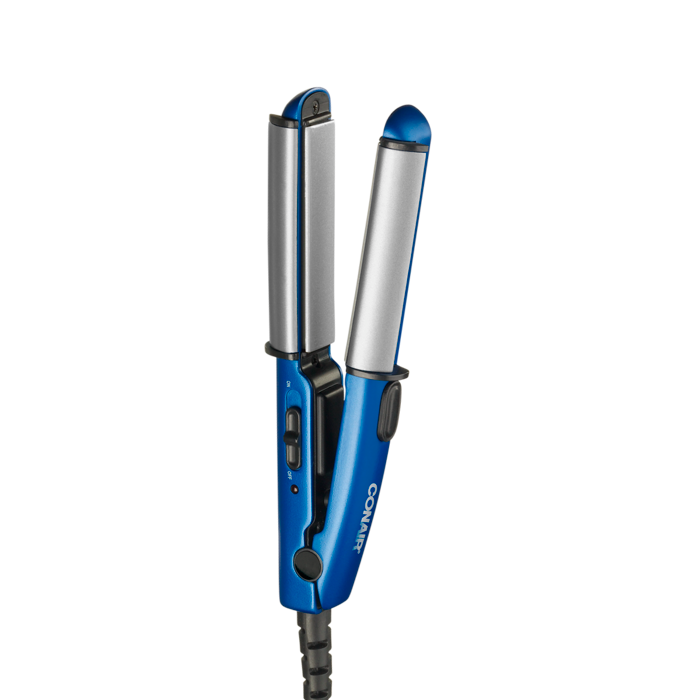 Conair® 2-in-1 Dual Voltage Ceramic Hair Straightener/Curling Iron Blue