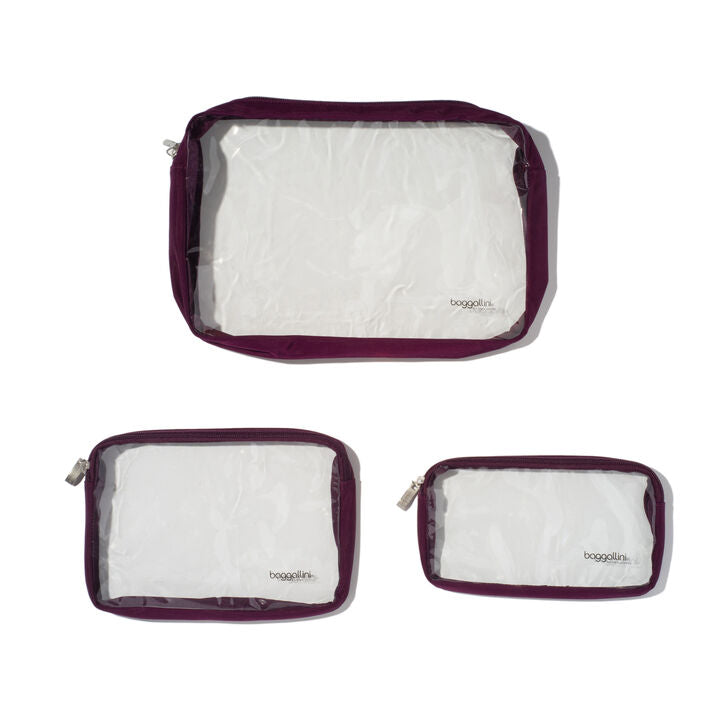 Baggallini Clear Travel Pouches Mulberry