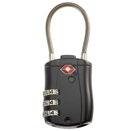 Smooth Trip TSA Accepted Combination Cable Lock Black
