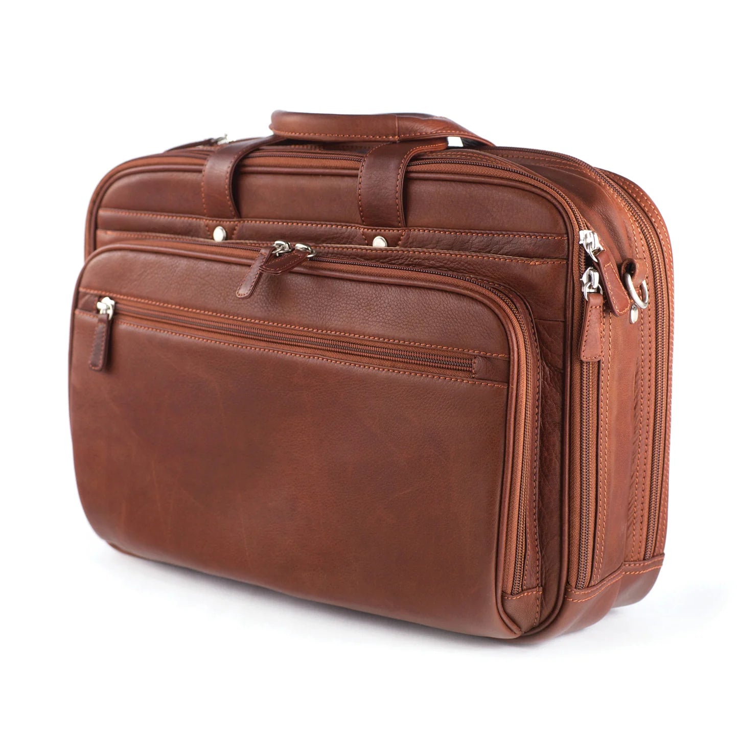 Osgoode Marley Leather Keelan Computer Zippered Briefcase - 6052 Brandy