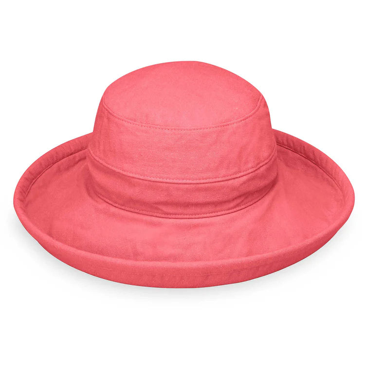 Wallaroo Packable Hat- Casual Traveler UPF 50+ Coral Medium