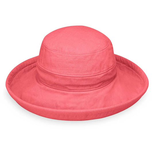 Wallaroo Packable Hat- Casual Traveler UPF 50+ Coral Medium