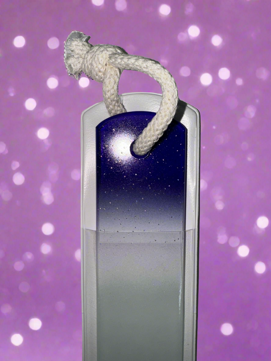 Czech Crystal Spa Bar Nail File with Rope Glitter- Purple White
