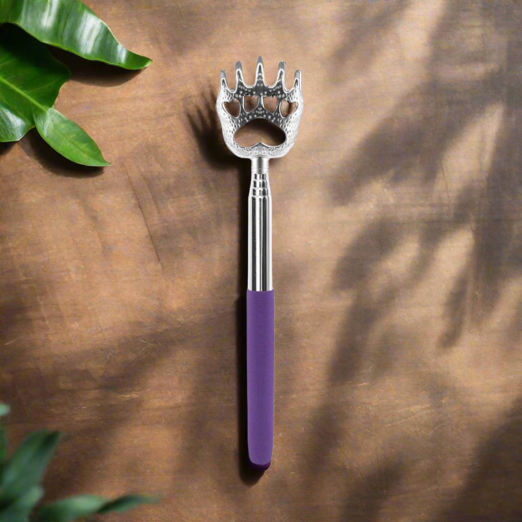 Plazuria Portable Telescopic Bear Claw Back Scratcher Purple