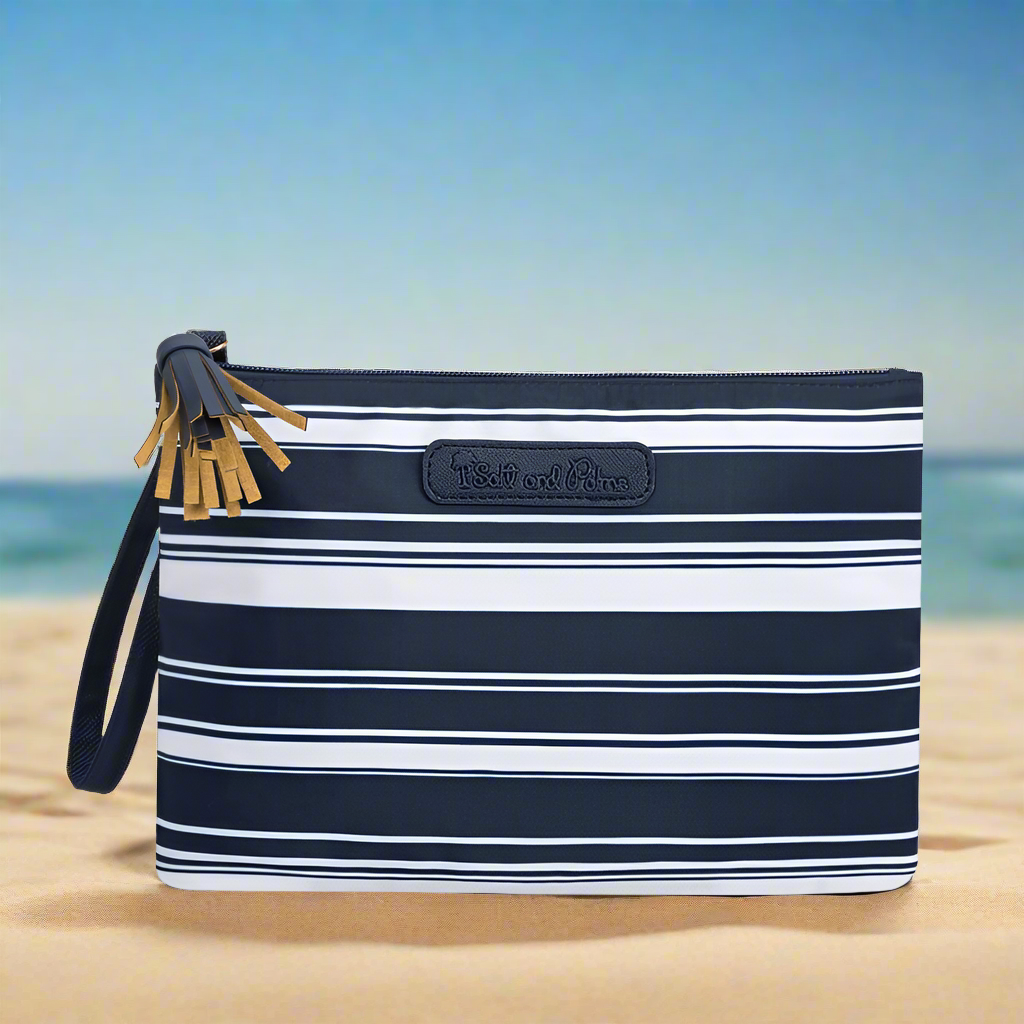 Salt and Palms Bikini Bag Navy Stripe