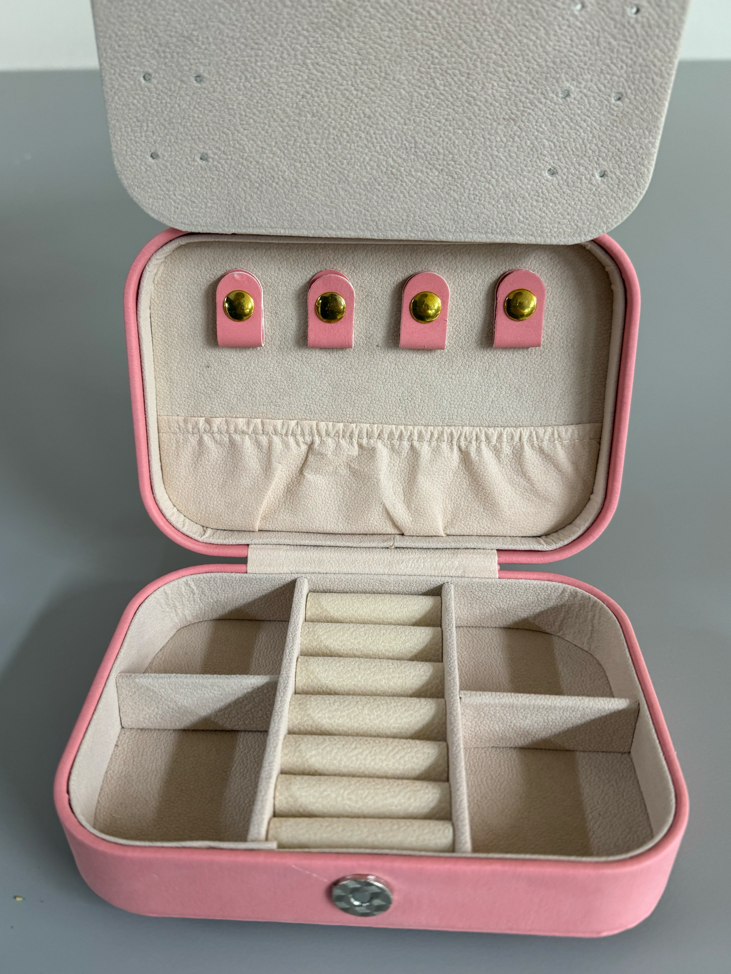 Faux Suede Jewelry Box with Mirror
