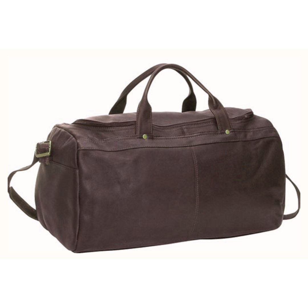 David King- 19” Simple Zippered Leather Duffel (SKU 300) Cafe