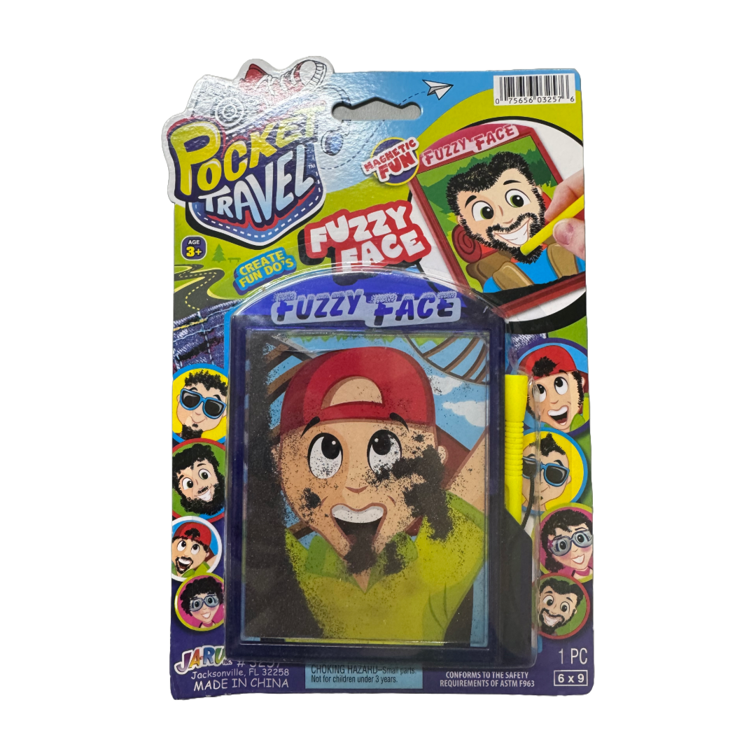 Pocket Travel Game Fuzzy Face- Blue