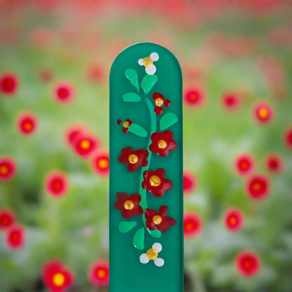 Czech Crystal Nail File - Size Small- Hand Painted Collection Primrose Green