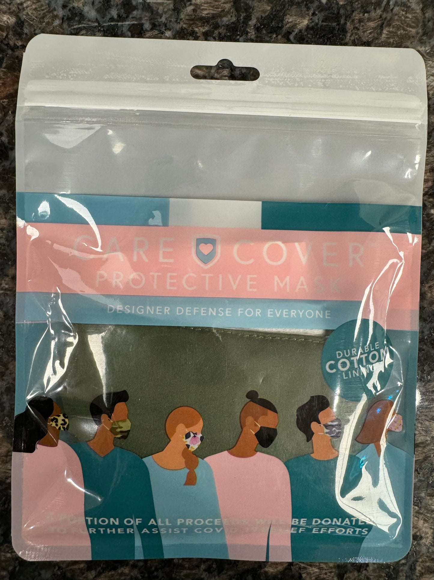 Care Cover Protective Face Mask - Assorted- $1.99 Olive