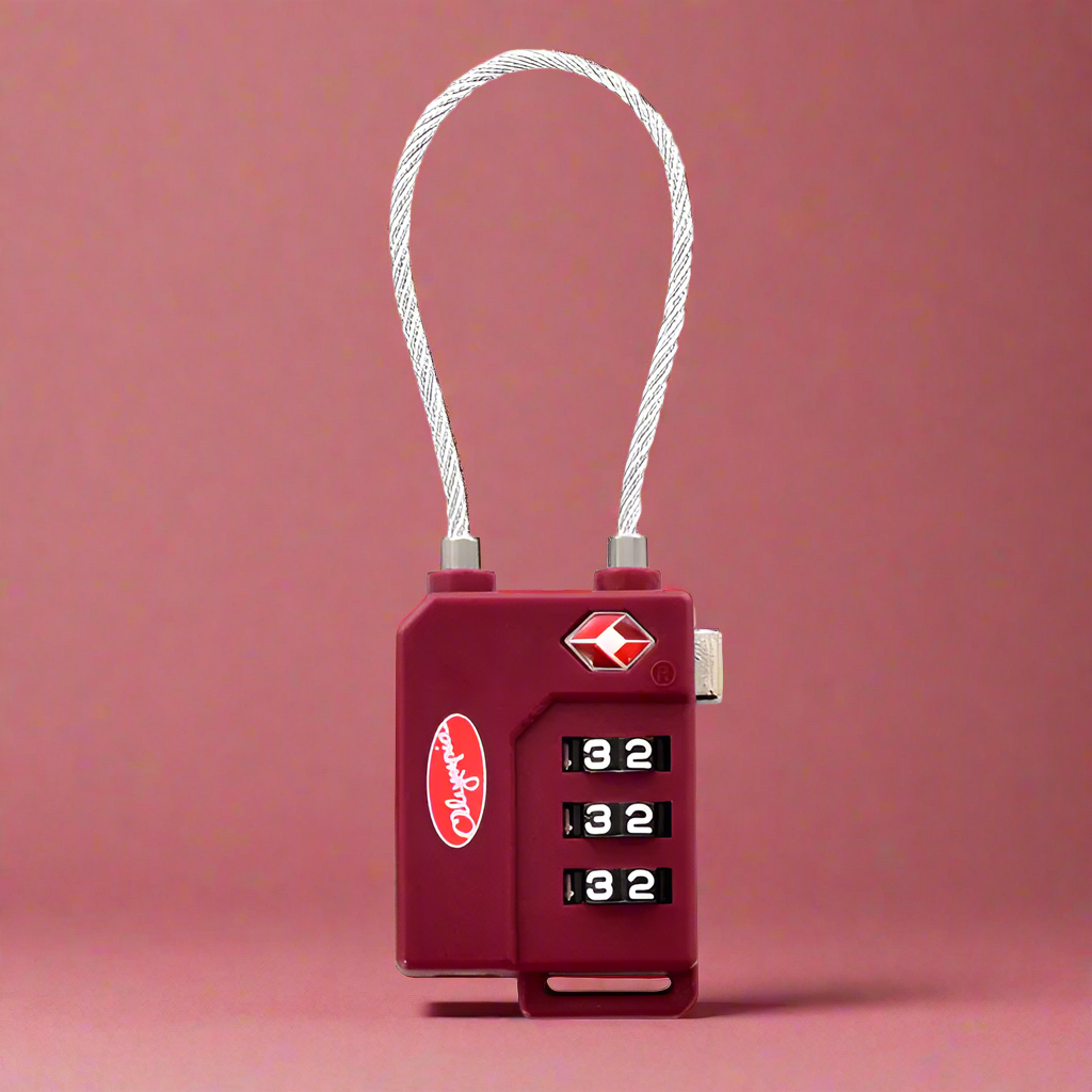Olympia USA TSA Cable Combination Lock- $12 Burgundy