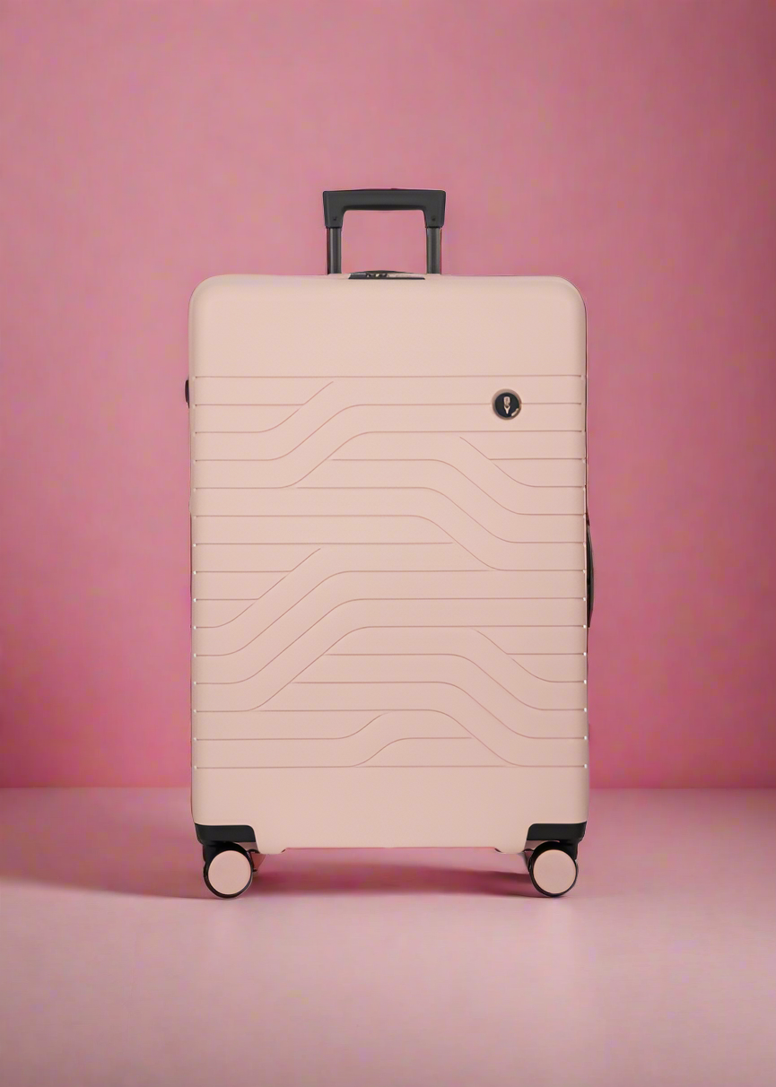 Bric's Ulisse 30" Large Checked Hardsided Expandable Spinner Pink Pearl