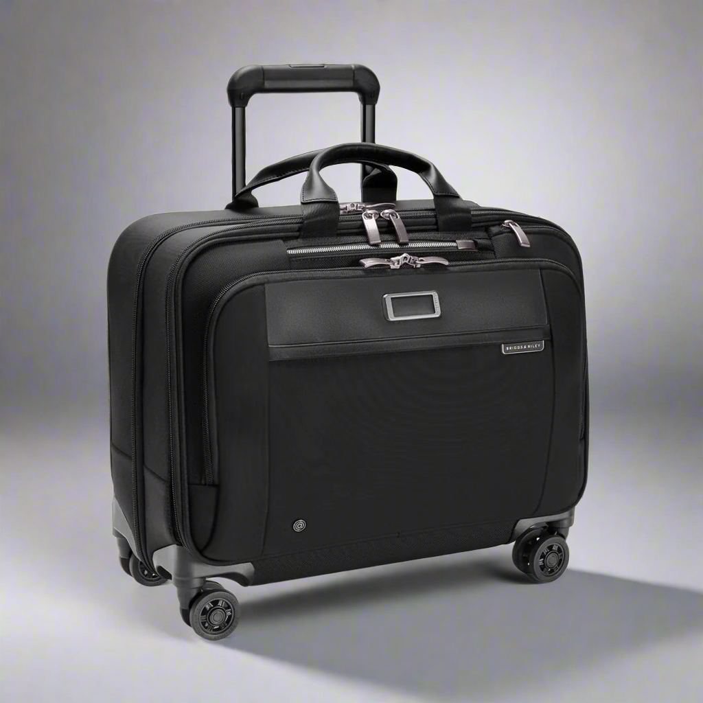 Briggs & Riley @WORK Large RFID Zippered Briefcase Spinner (Free Monogram)- KR530SP Black