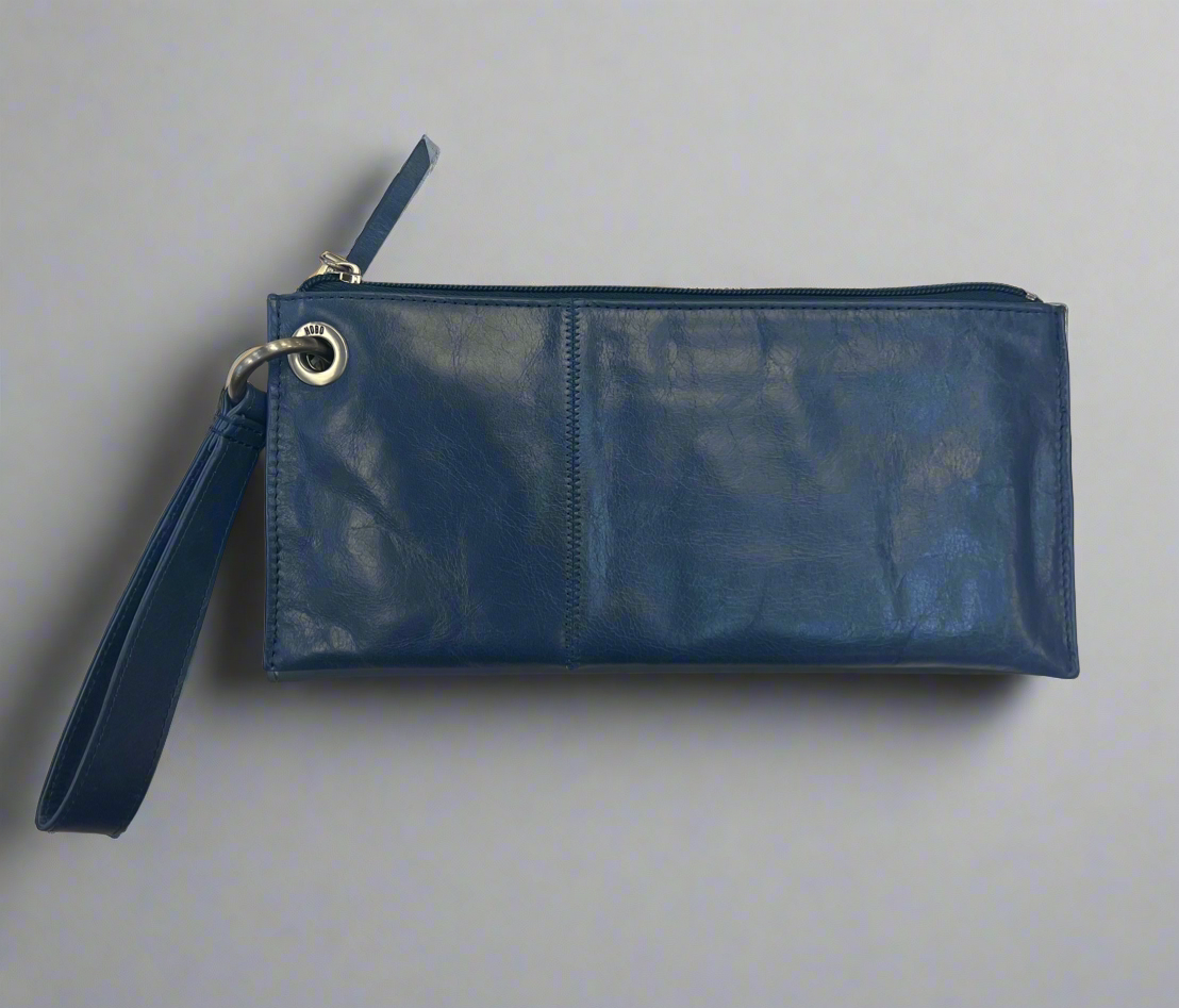 HOBO Leather Wristlet Bag Atlantis Blue