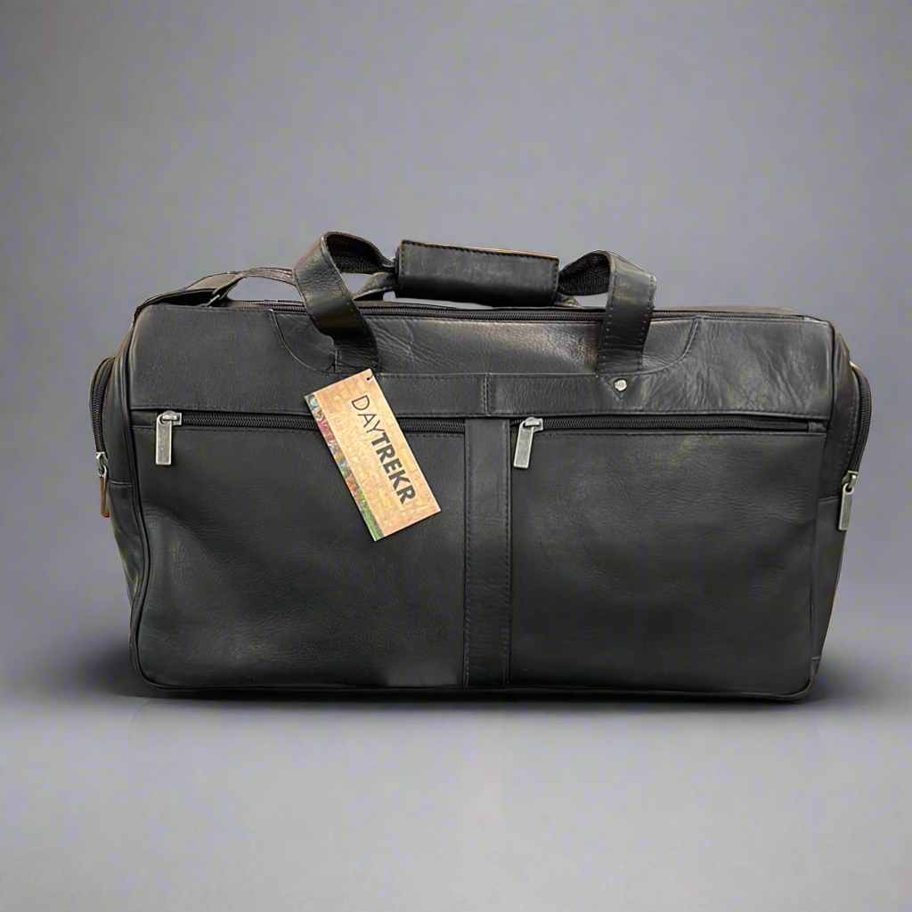 DayTrekr- 18" Leather DUFFEL Black