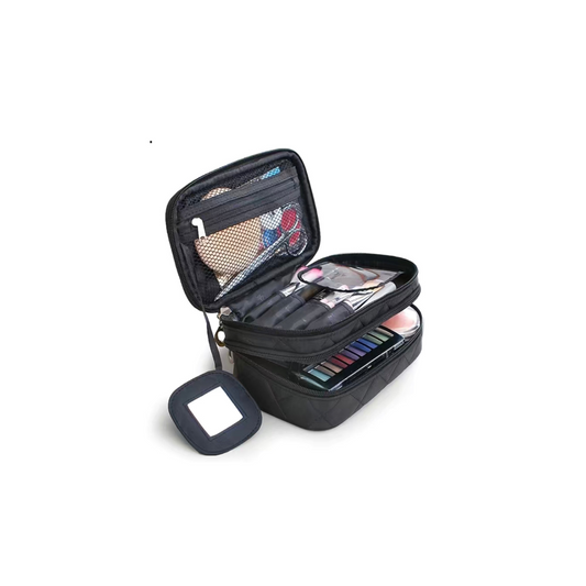 Quilted Zippered Cosmetic/Makeup Bag- $10 Black