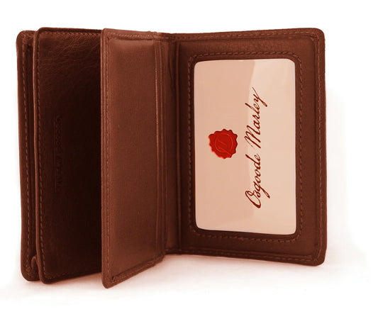 Osgoode Marley Leather RFID Extra Page Card Case Wallet with ID- 1230 Brandy