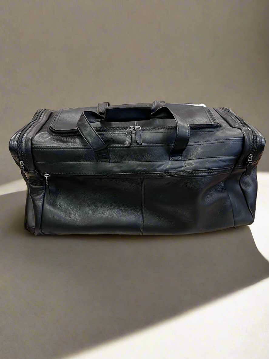 Dorado 25” Vaquetta Leather Duffel Bag Black