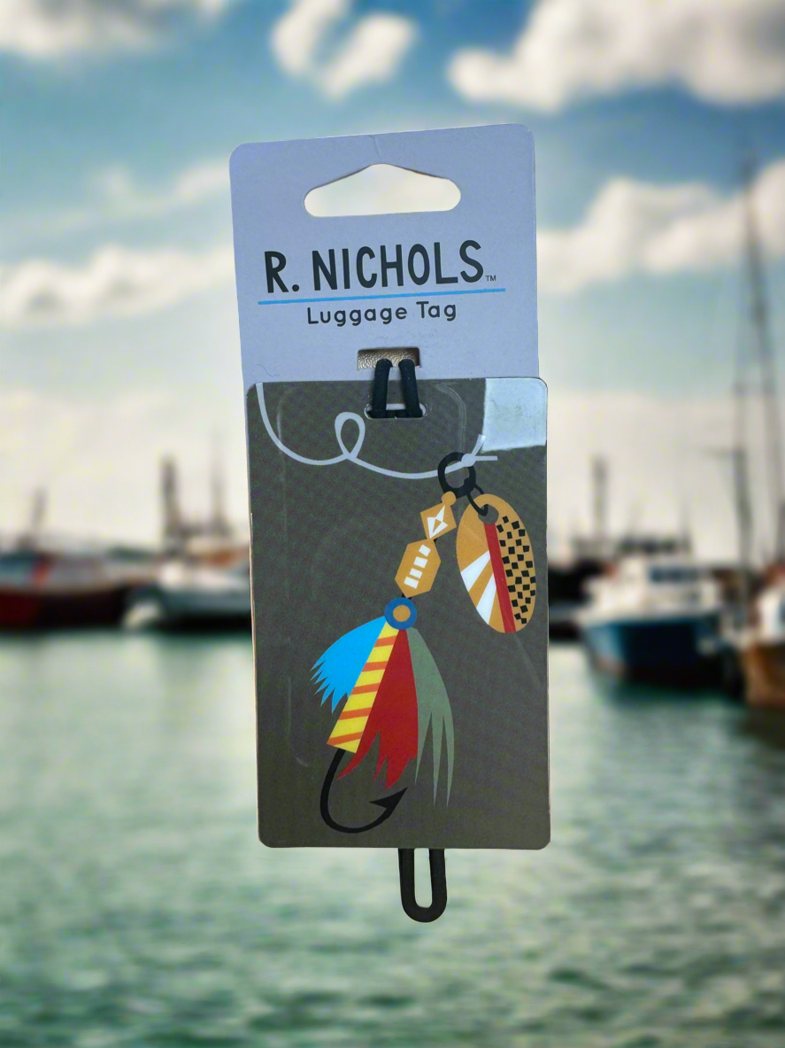 R. NICHOLS Placard Luggage Tag Fly Fishing