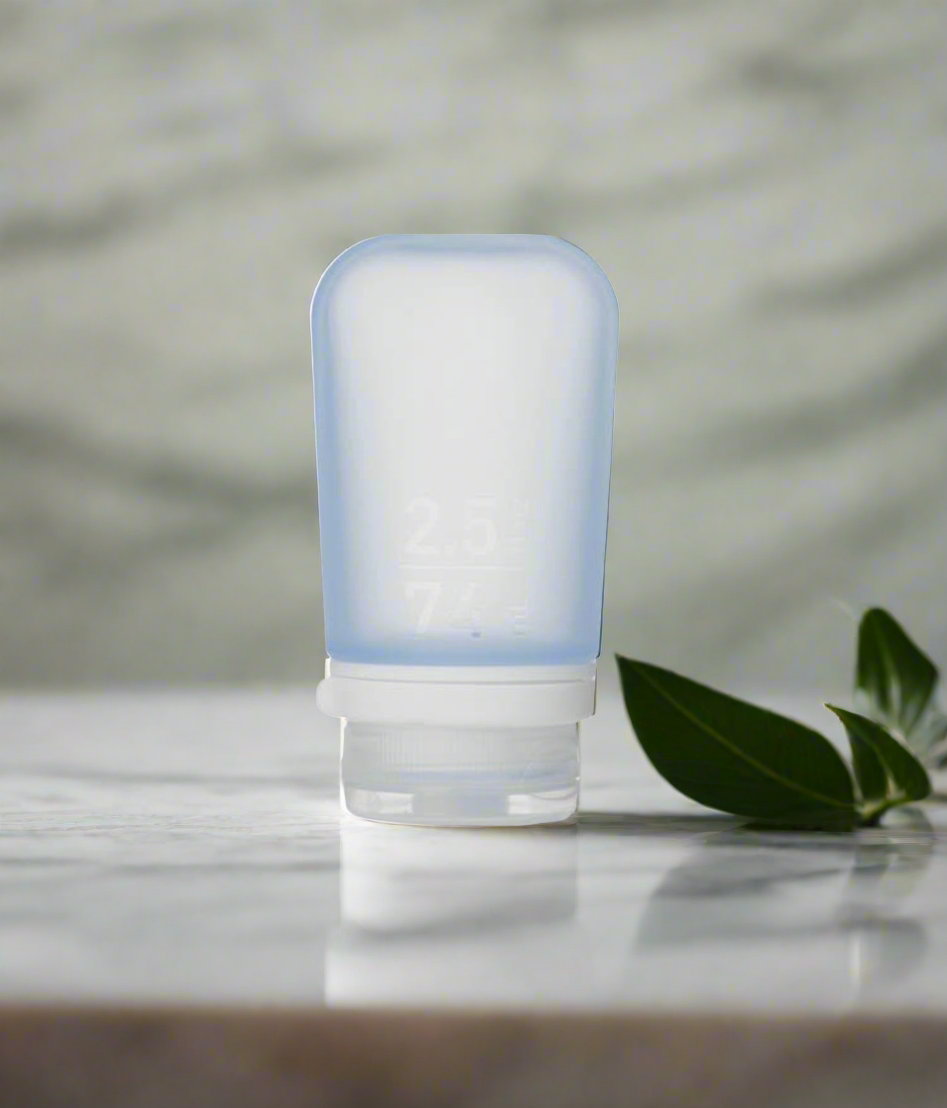 Humangear- 2.5 oz GoToob+ Silicone Toiletry 3-1-1 Bottle (MEDIUM) Blue