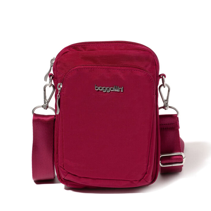 Baggallini Modern Everywhere Explorer RFID Crossbody Beet Red