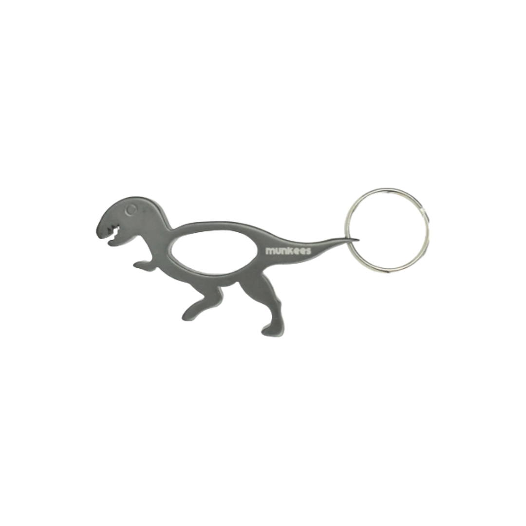 Dinosaur Bottle Opener Keychain- T-Rex Silver